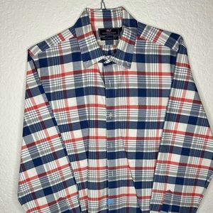 Vineyard Vines Slim Fit Murray Shirt | Size L | Red, White and Blue Check